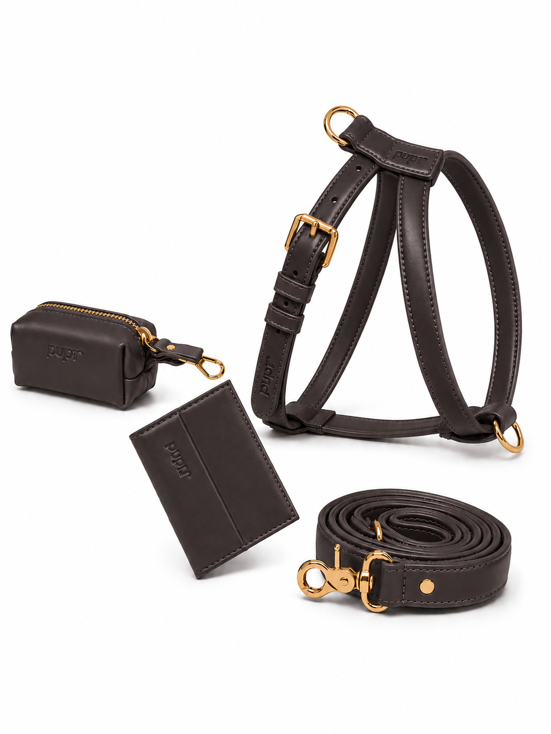 Bronzite Brown Dog Harness Walk Set