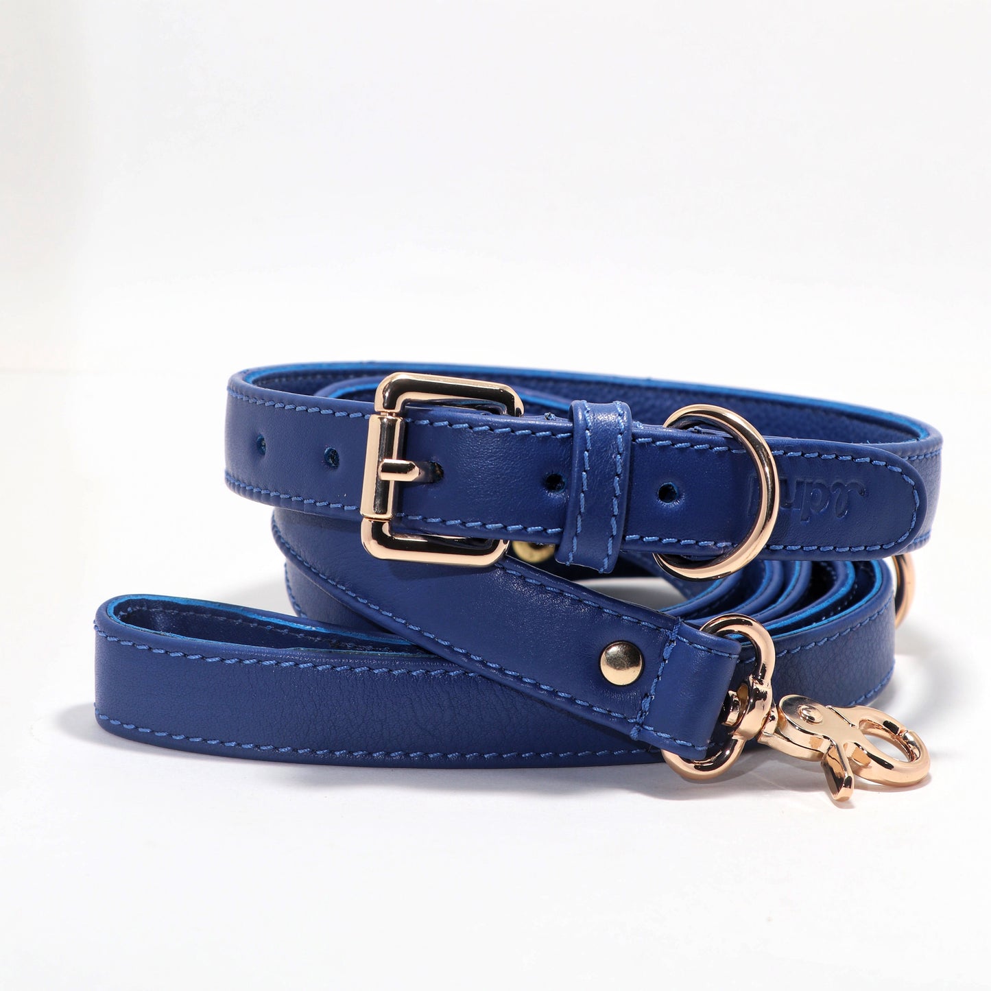 Sapphire Blue Dog Collar & Leash Set