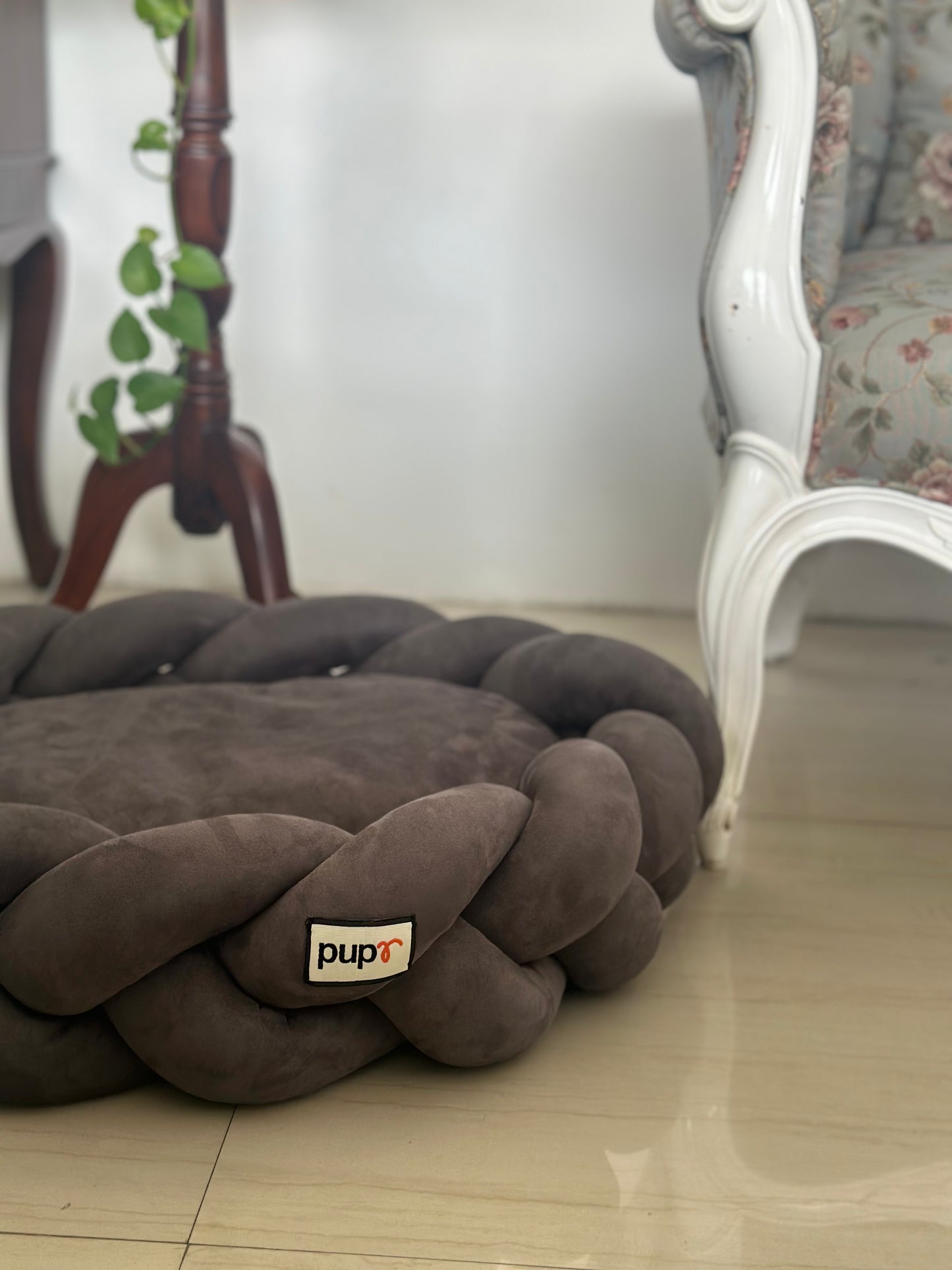 Grey Round Dog Bed-Bruno