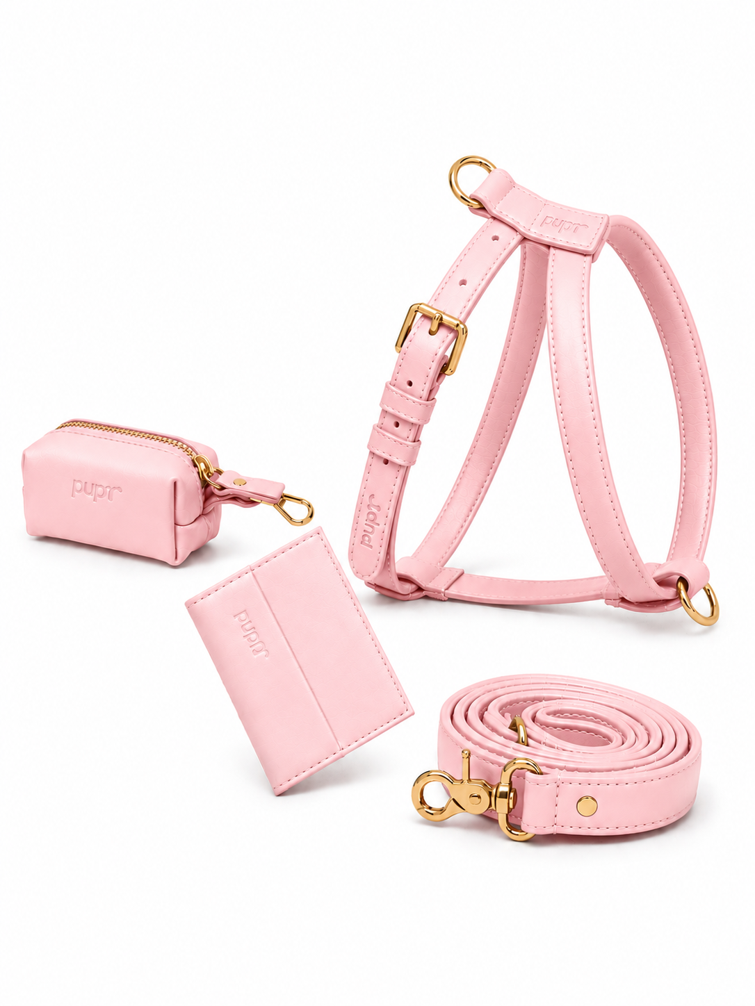 Pink Quartz Dog Harness Walk Set