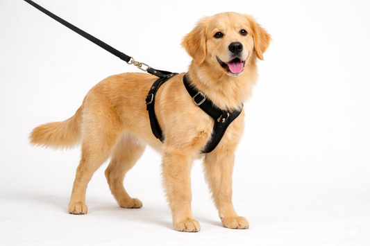 Dog wearing harness 