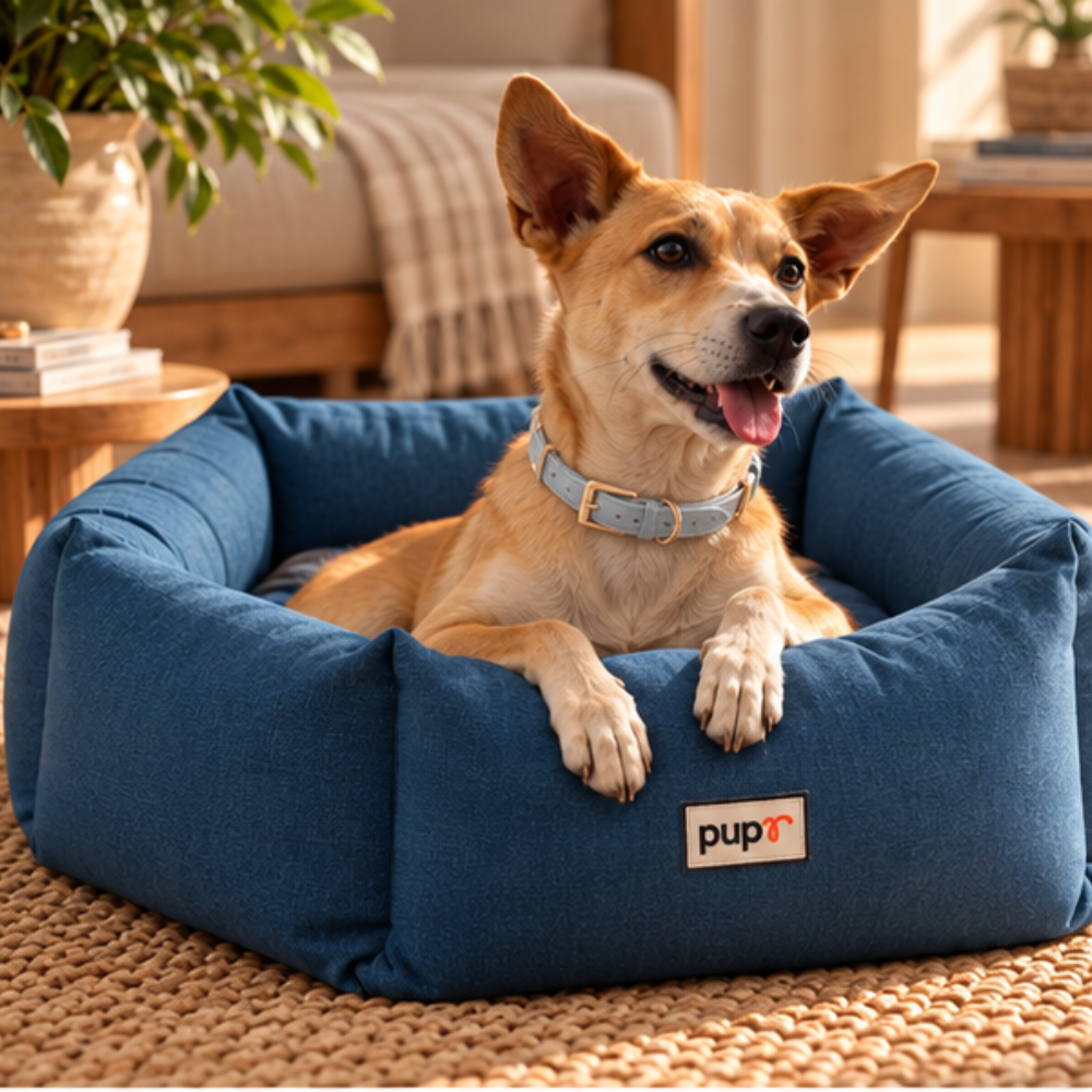 Alex Dog Bed-Navy