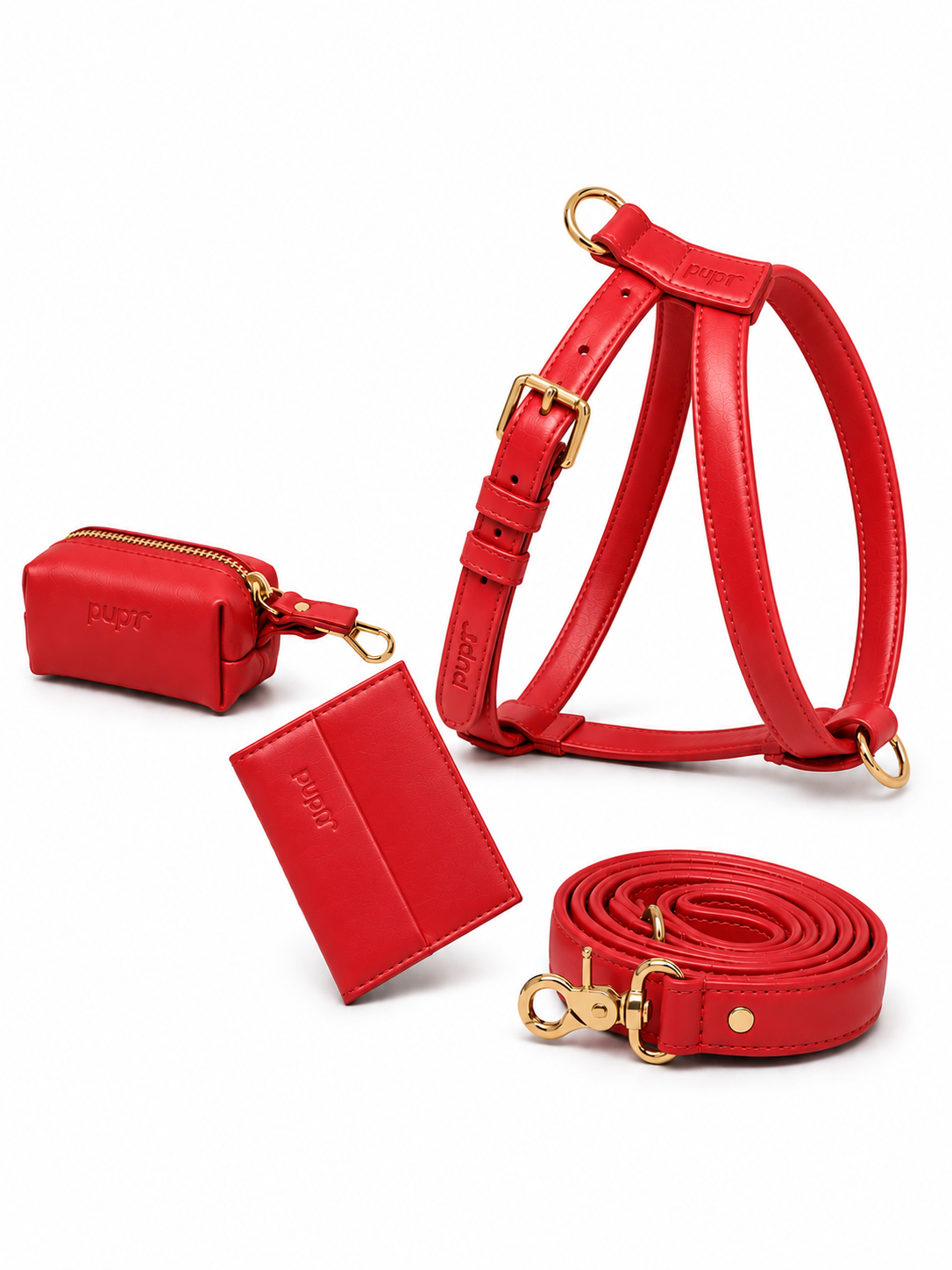 Garnet Red Dog Harness Walk Set