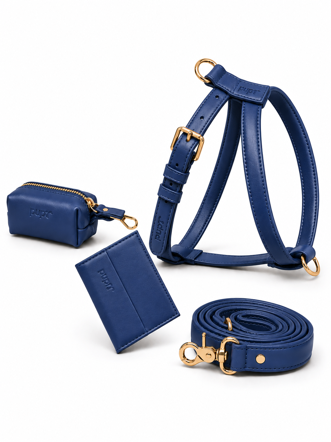 Sapphire Blue Dog Harness Walk Set