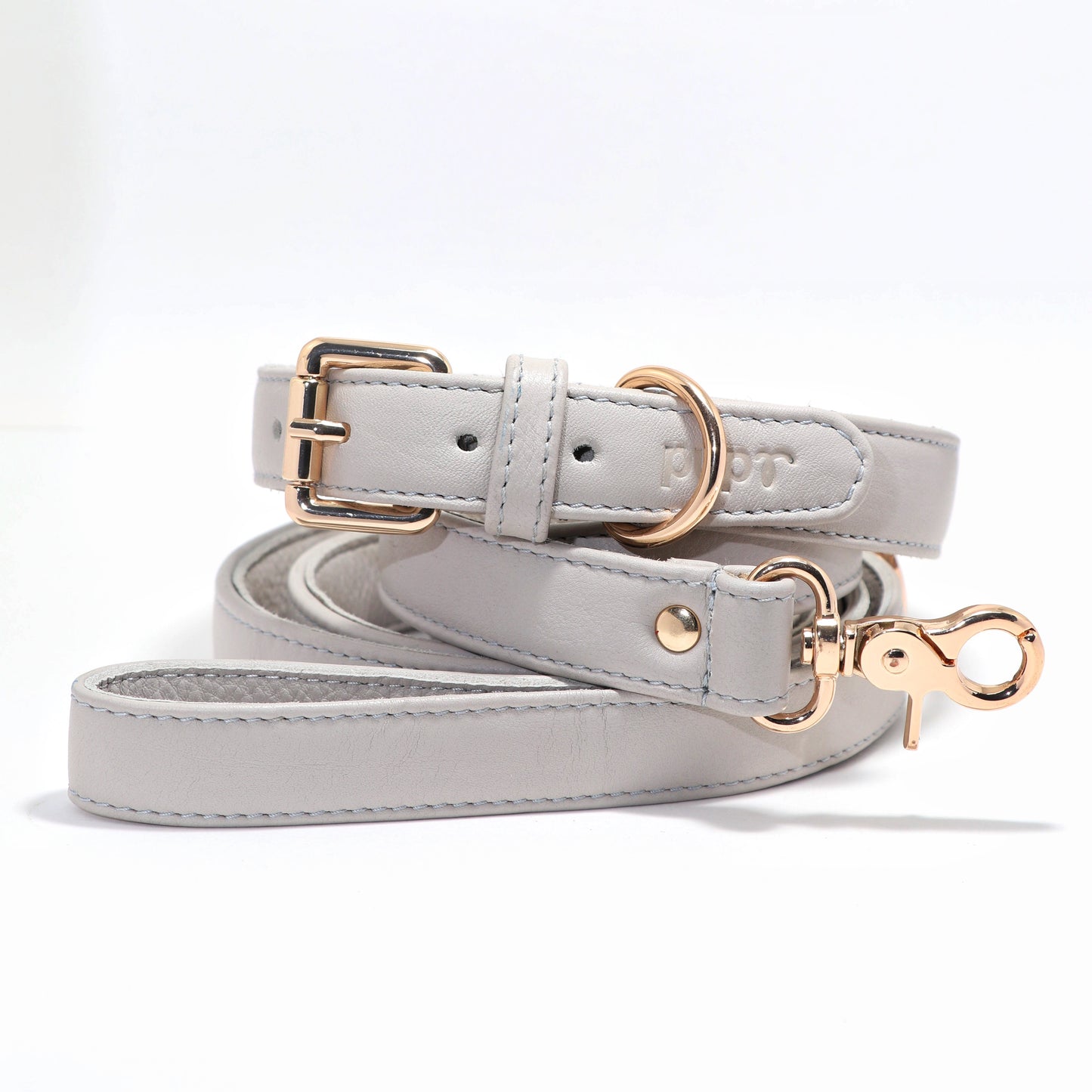 Moonstone Grey Dog Collar & Leash Set